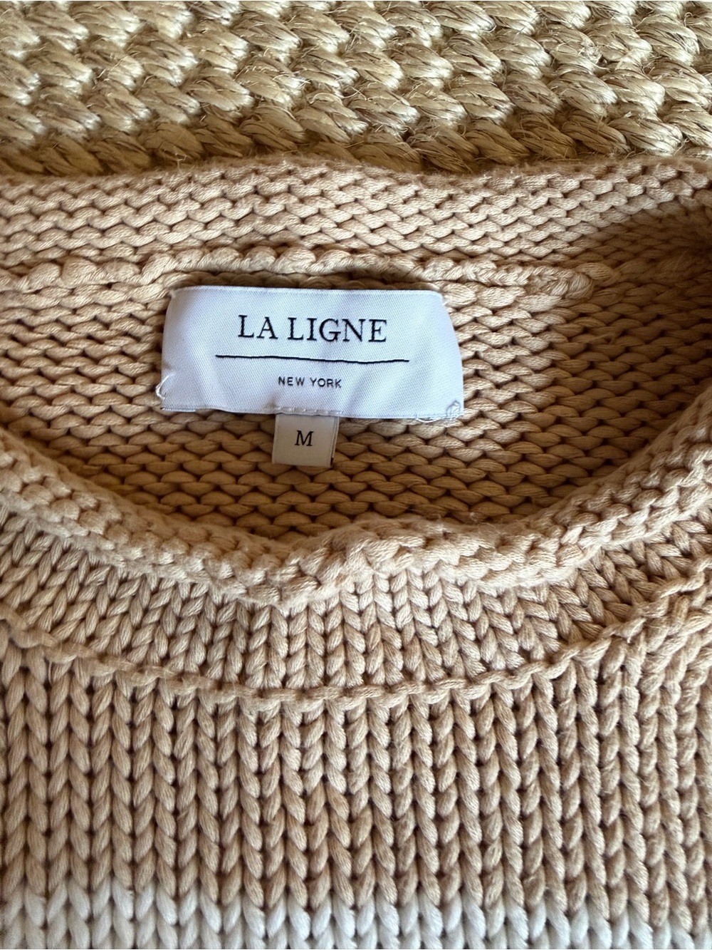 La Ligne Marina Beige Crewneck Knit Sweater